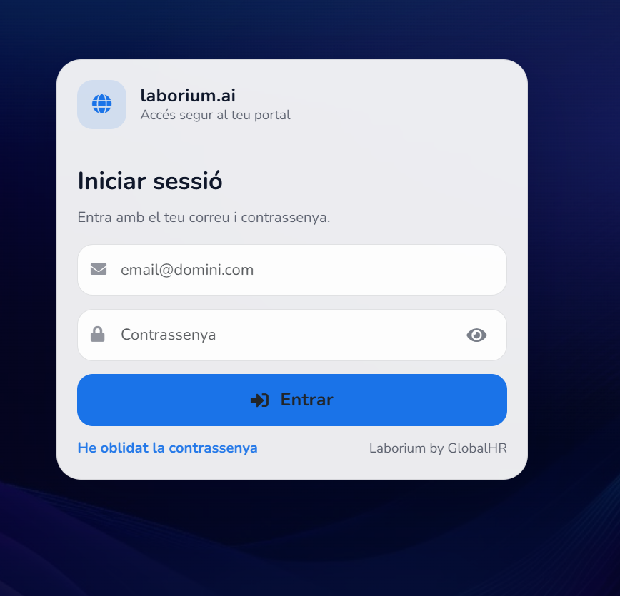 Pantalla d'inici de sessió